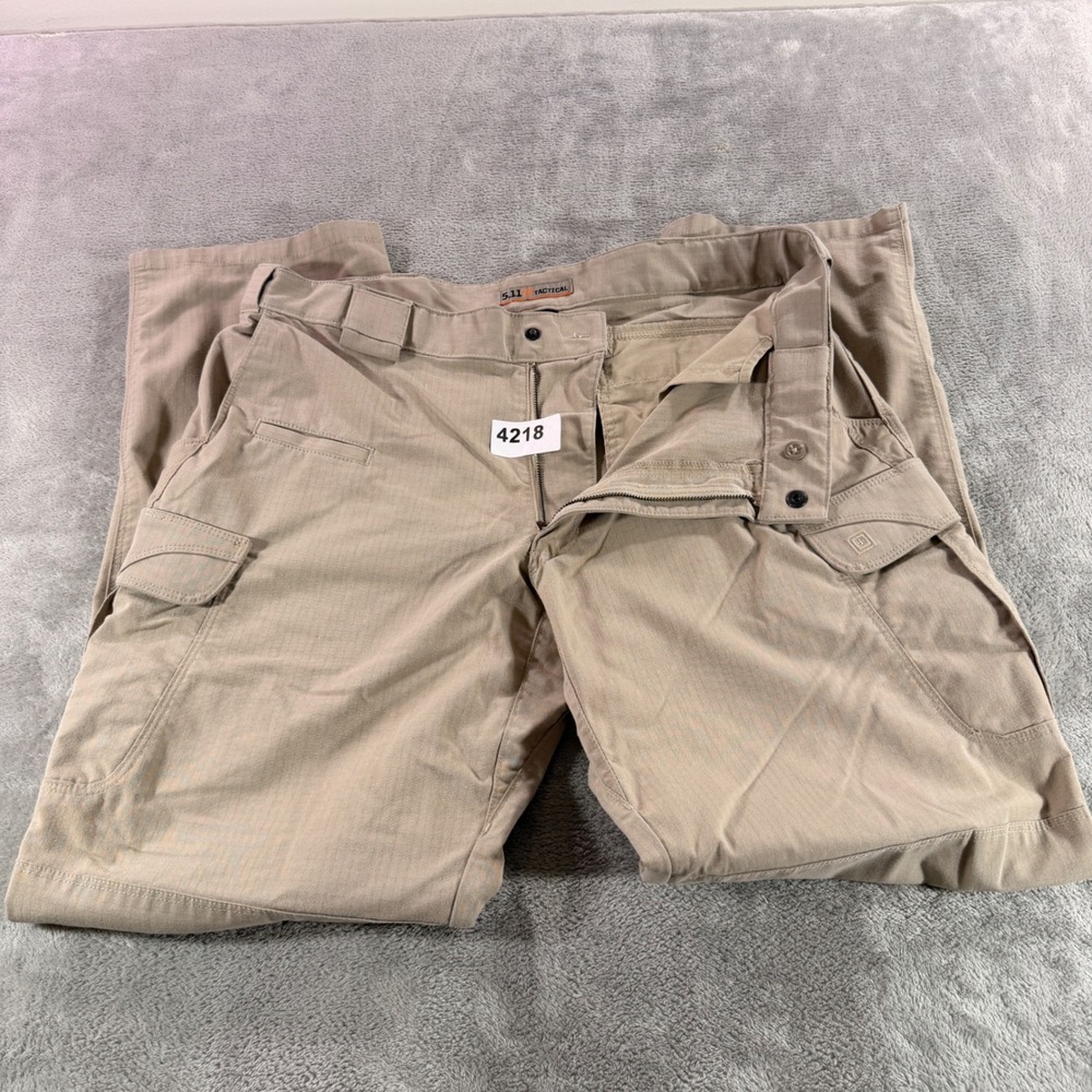 5.11 Tactical Cargo Pants Mens 38x34 Khaki Tan Ripstop Work Outdoor Trousers